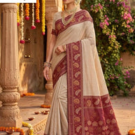 Luxury Jacquard Silk Saree with Blouse Piece for Wedding & Party Wear | TUL-AARADHNA COTTON