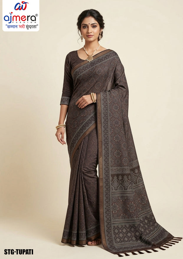 Digital Printed Saree with Blouse Piece for Premium Ethnic and Traditional Wear | STG-TRUPTI