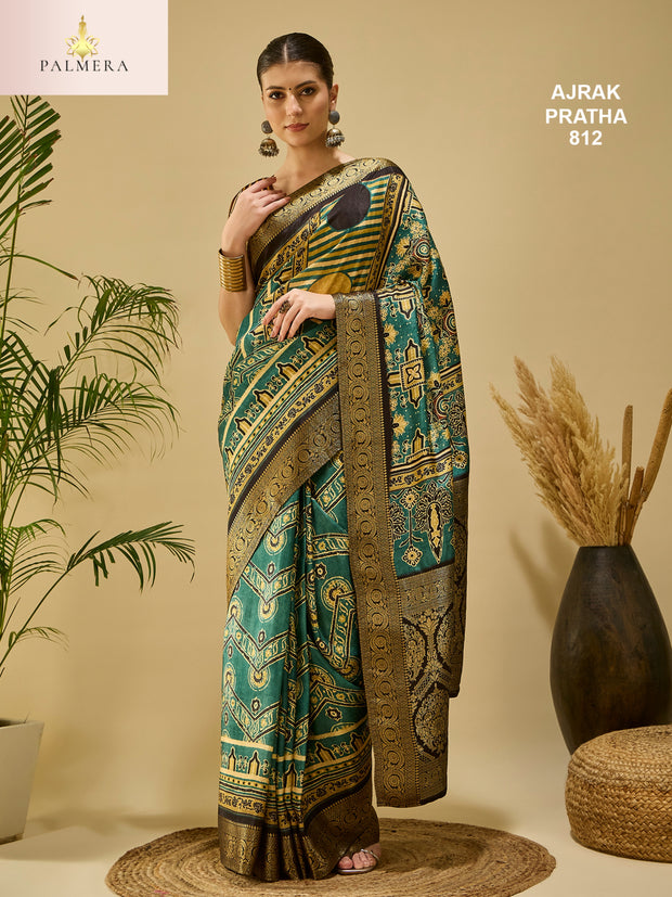 Ajrak Pratha Dolla Viscose Saree with Blouse for Premium Ethnic Occasion Wear | ALL-AJRAK PRATHA-812