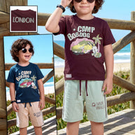 Wholesale Boys Cotton T-Shirt & Pant Set | RMC-1248-22X26