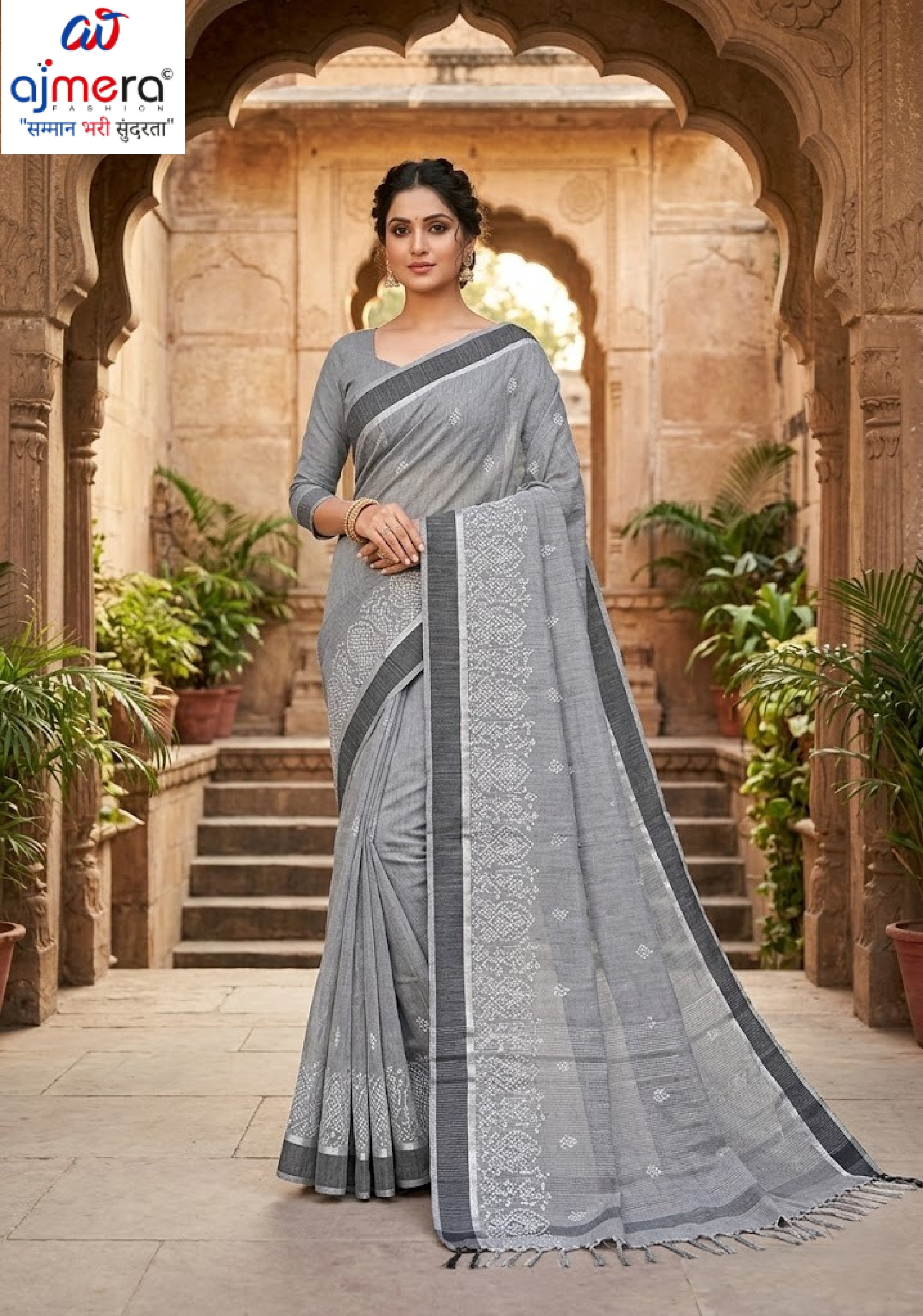 Designer Cotton Saree with Blouse Piece for Premium Ethnic and Traditional Wear | VKF-PAANBAHAR