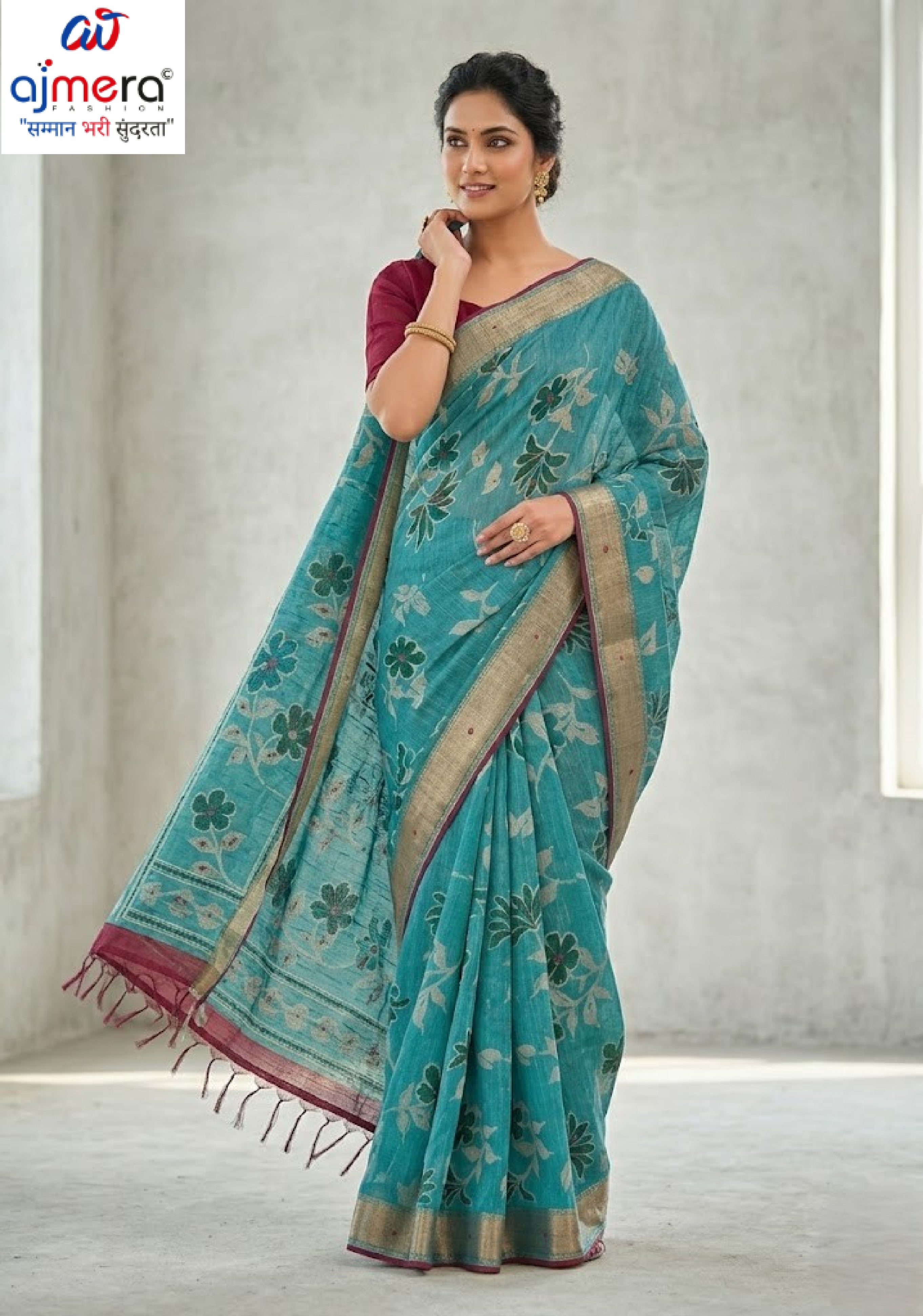Chic Printed Saree with Blouse Piece for Sophisticated Ethnic Style  | VDT-SINDOOR-02