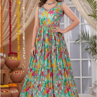 Designer Chinon Gown for Women | KRU-437