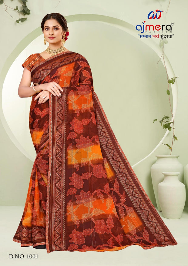 Exclusive Printed Saree with Blouse Piece for Elegant Ethnic Look  | SNR-JIVANIYA