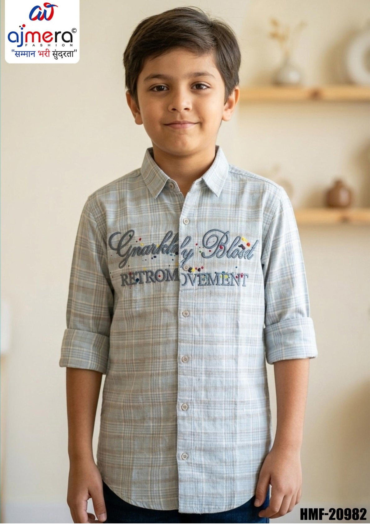 Cotton Kids Shirt Wholesale in Surat | HMF-20982
