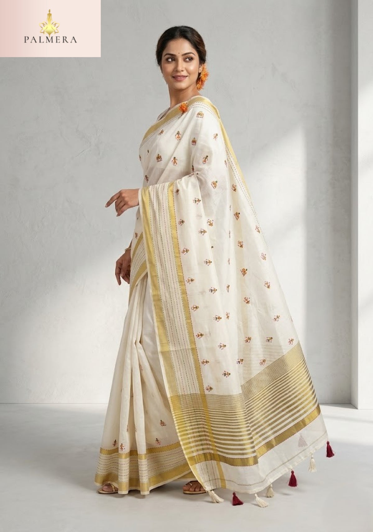 Apricot Doby Saree with Blouse for Premium Ethnic and Designer Wear | ALL-APRICOT-88