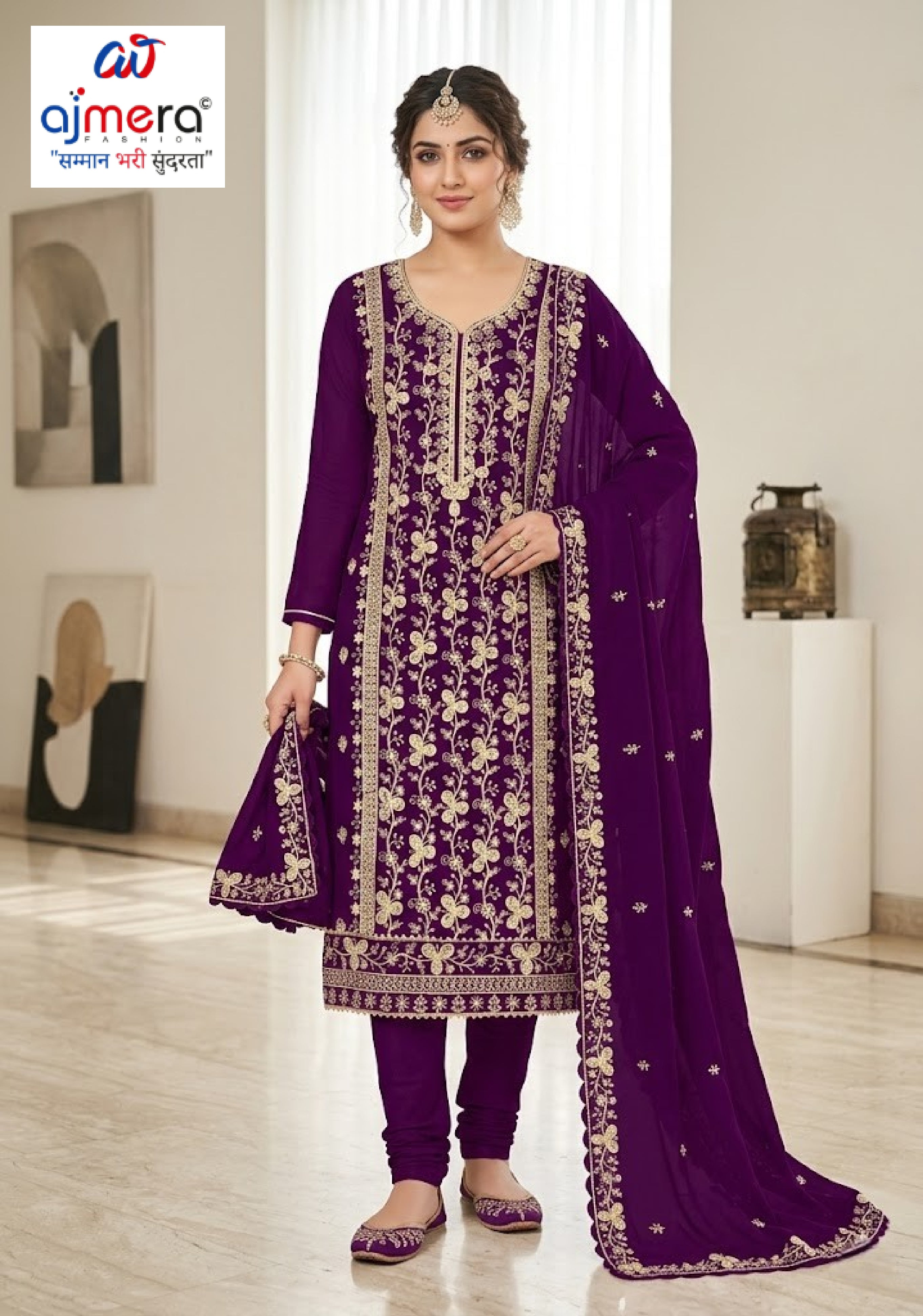 Premium Georgette Blooming Unstitched Suit Set | KVF-MARYAM