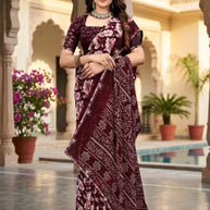 Classic Printed Saree with Blouse Piece for Timeless Traditional Style  | SSR-CALVIN