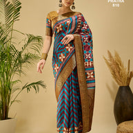 Ajrak Pratha Dolla Viscose Saree with Blouse for Premium Ethnic Wear | ALL-AJRAK PRATHA-810