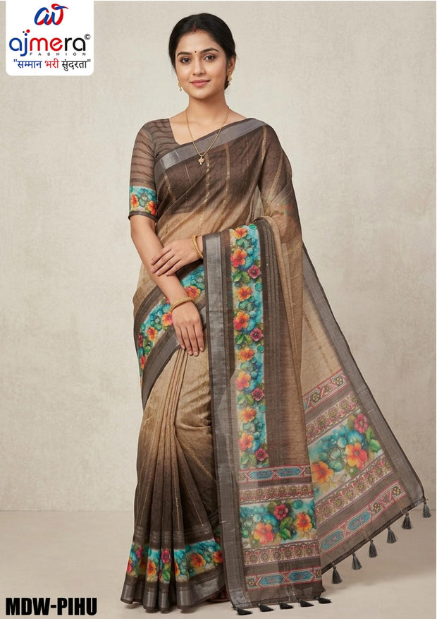 Luxury Jacquard Silk Saree with Blouse Piece for Wedding & Party Wear | MDW-PIHU