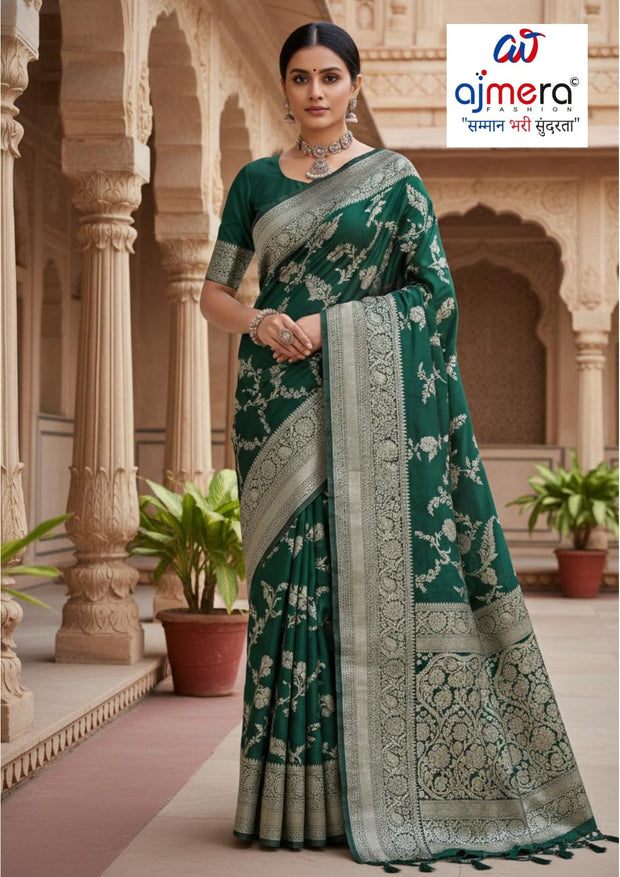 Unique Rapier Silk Matching Saree With Blouse Piece | DS-GULMOHAR
