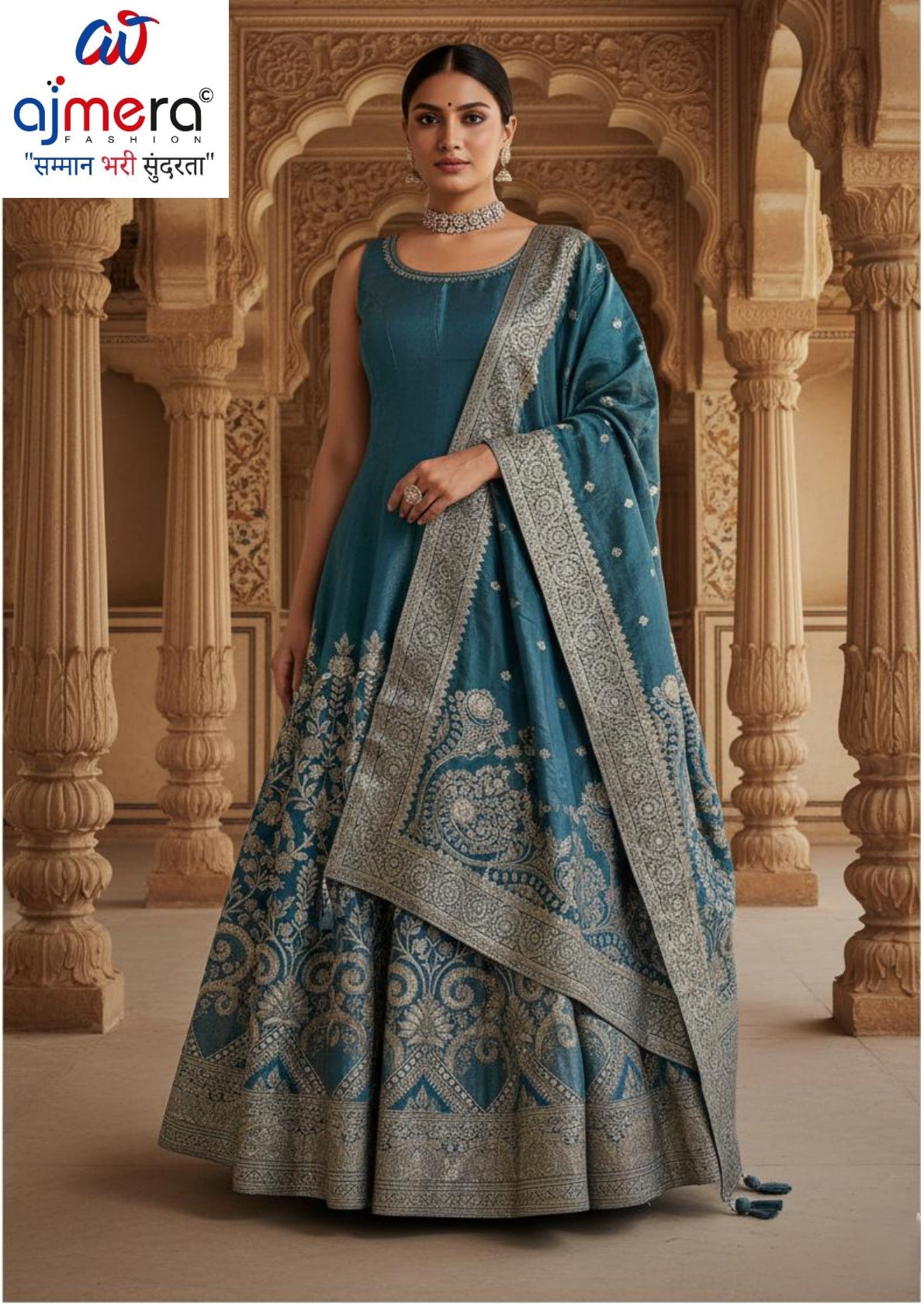 Designer Brocket Gown for Women | CRY-IR259