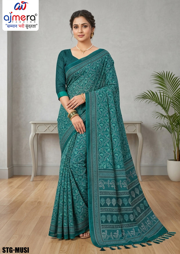 Digital Print Saree with Blouse Piece for Premium Ethnic and Traditional Wear | STG-MUSI