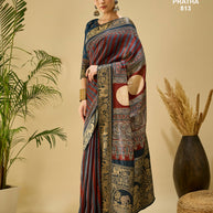 Ajrak Pratha Dolla Viscose Saree with Blouse for Premium Ethnic Fashion Wear | ALL-AJRAK PRATHA-813