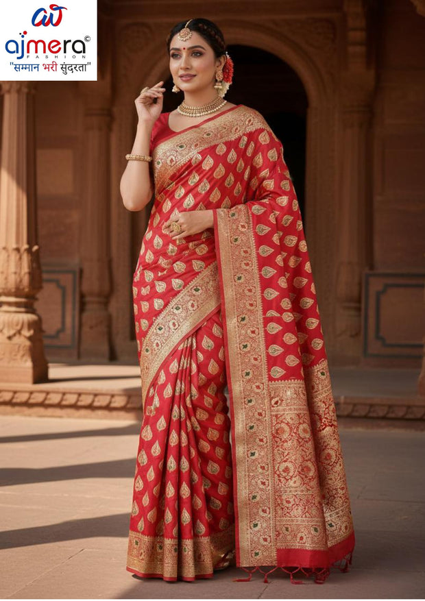 Stylish Jacquard Silk Saree with Blouse Piece for Festive Collection | SBV-SS-5-2370