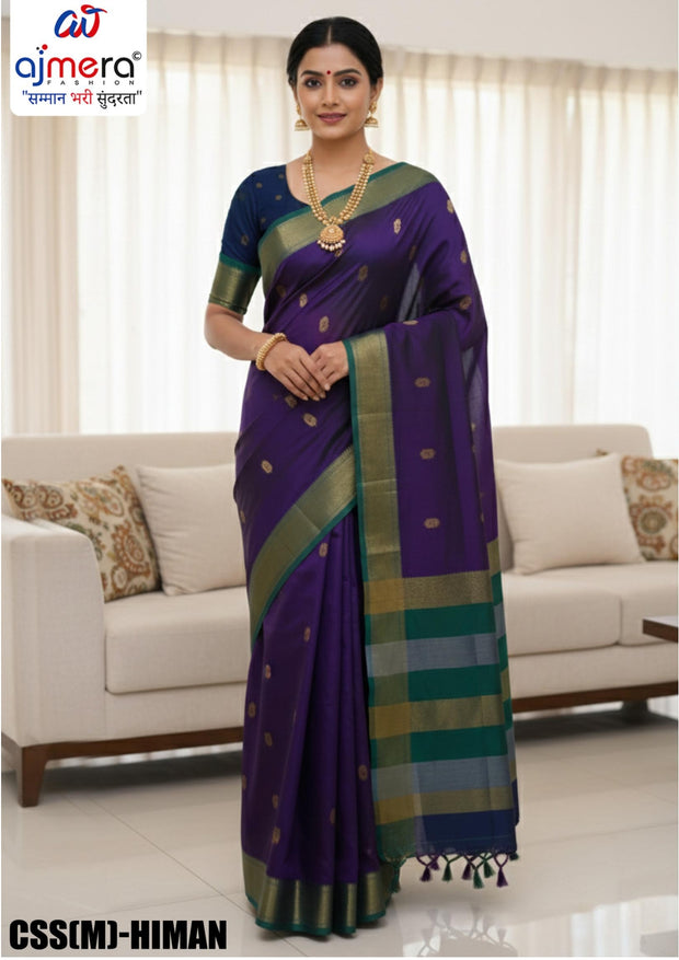 Dyed Matching Saree Bulk Supplier with Blouse Piece for Premium Ethnic and Traditional Wear | CSS(M)-HITMAN