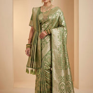 Heritage Weave Jacquard Silk Saree With Blouse Piece | AYH-NOBLE WEAVE