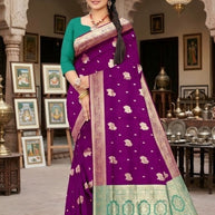 Traditional Rapier Silk Matching Saree With Blouse Piece | BWF-SANSKRITI