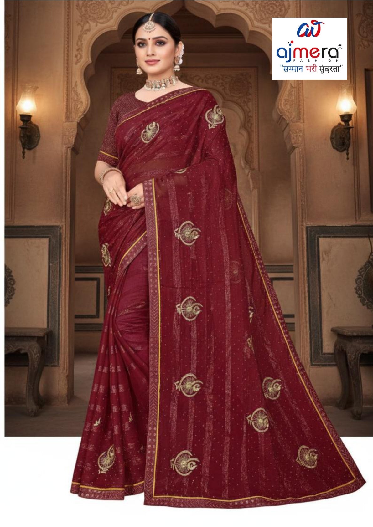 Wholesale Dyed Matching Saree Collection with Blouse Piece for Premium Ethnic and Traditional Wear | VKM-JENA