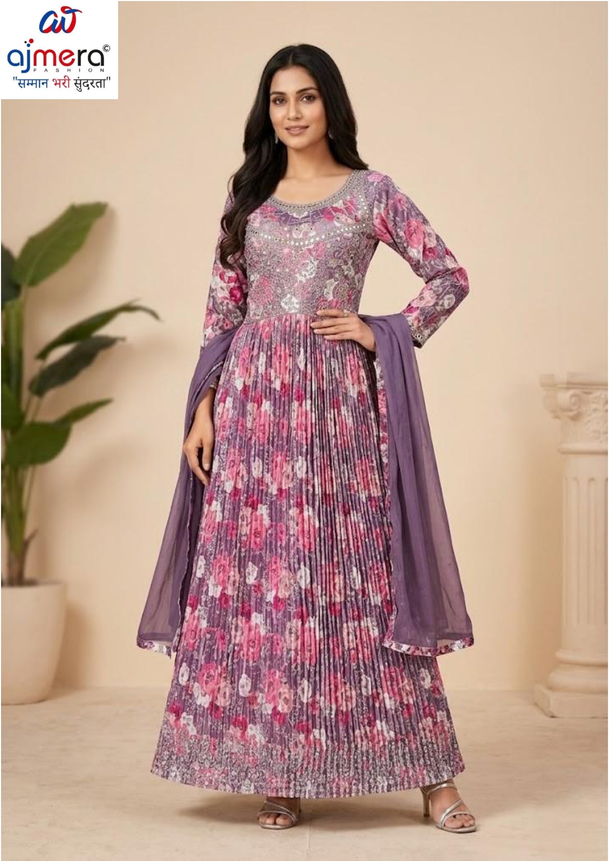 Elegant Chinon Designer Party Wear Gown for Women | PNC-1029
