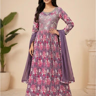 Elegant Chinon Designer Party Wear Gown for Women | PNC-1029