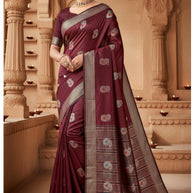 Trendy Rapier Silk Matching Saree With Blouse Piece | MCB-MAHEK