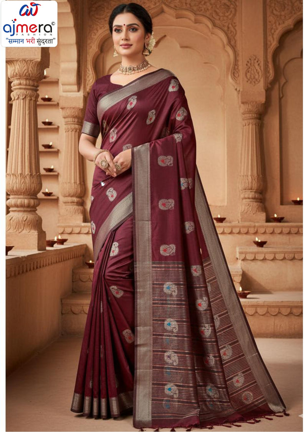 Trendy Rapier Silk Matching Saree With Blouse Piece | MCB-MAHEK