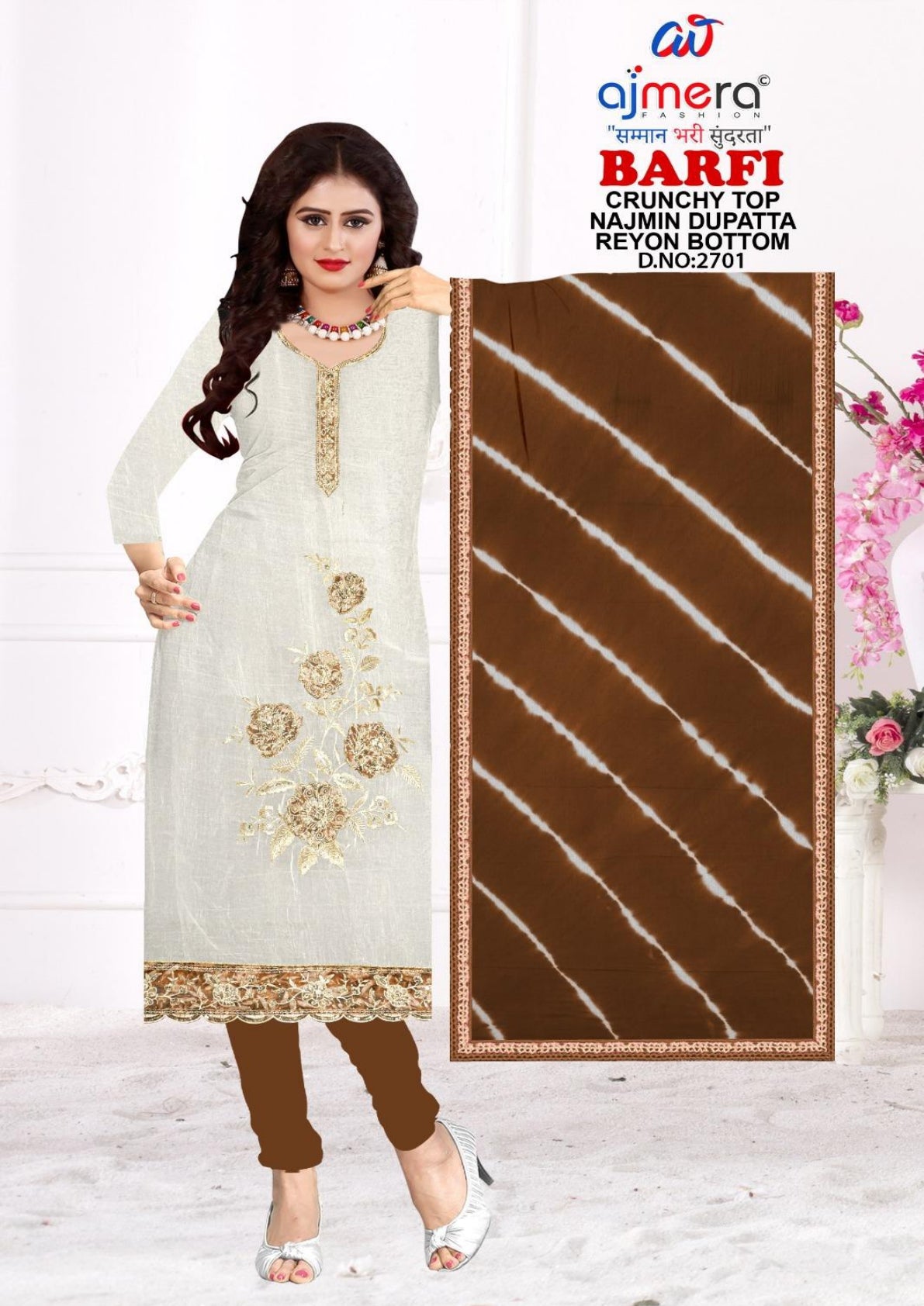 Premium Crunchy Unstitched Suit Set | KVF-BARFI
