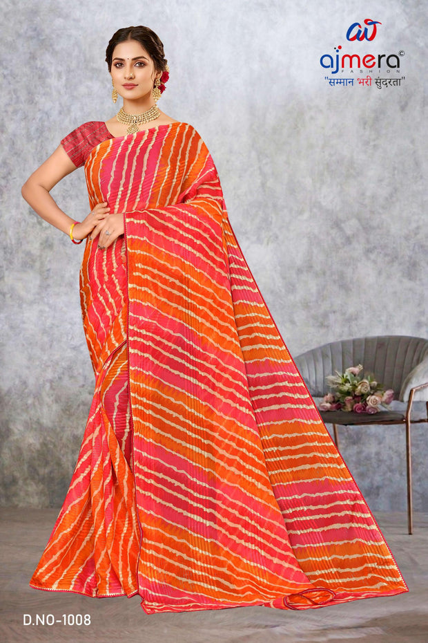 Chic Printed Saree with Blouse Piece for Sophisticated Ethnic Style | SNR-JUMP