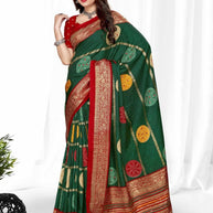 Premium Printed Saree with Matching Blouse Piece for Ethnic Elegance  | VER-BANJARAN-43342