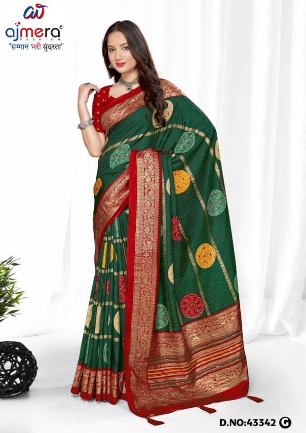 Premium Printed Saree with Matching Blouse Piece for Ethnic Elegance  | VER-BANJARAN-43342