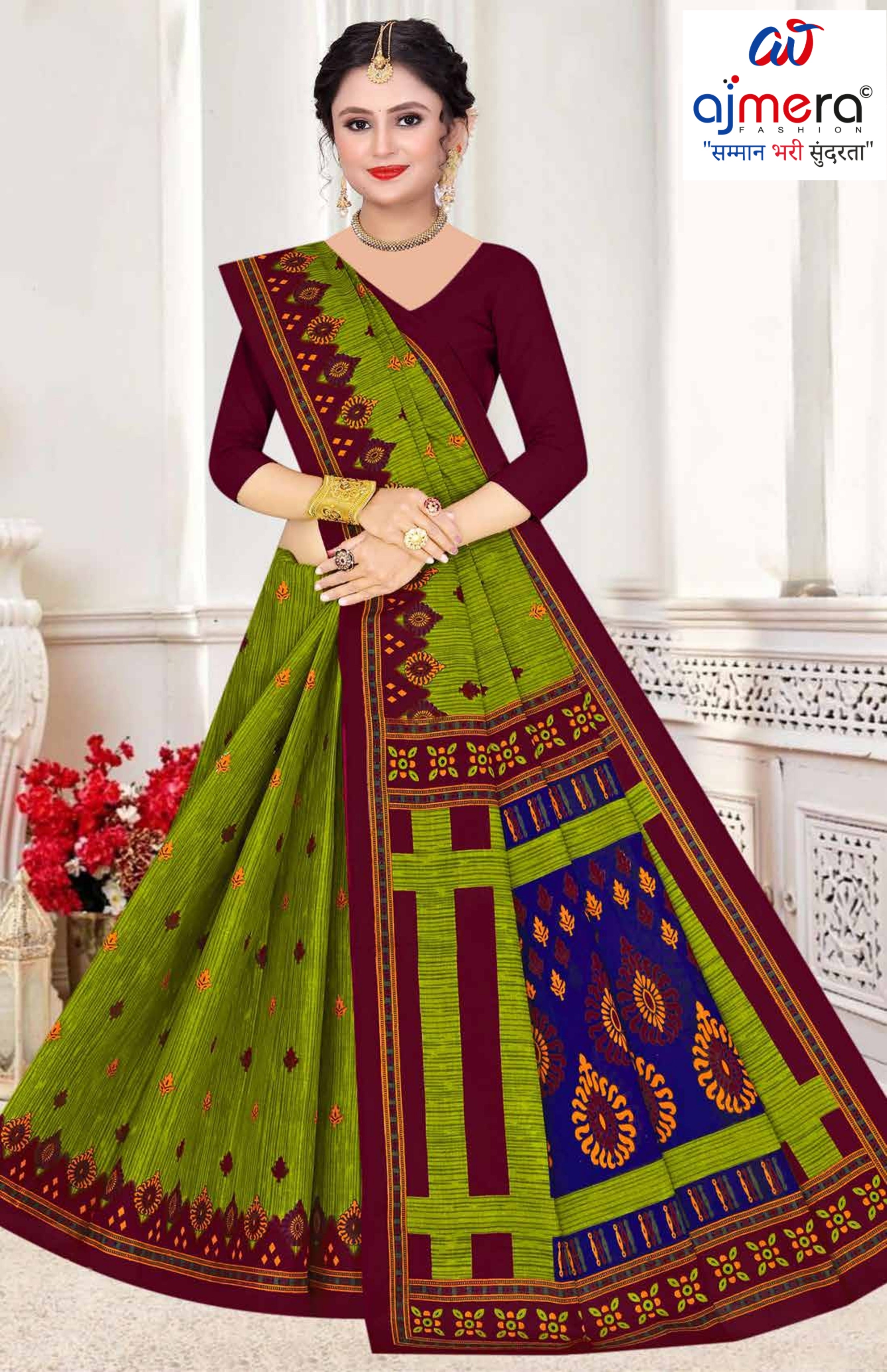 Fancy Cotton Saree with Without Blouse for Premium Ethnic and Traditional Wear | DS-5G