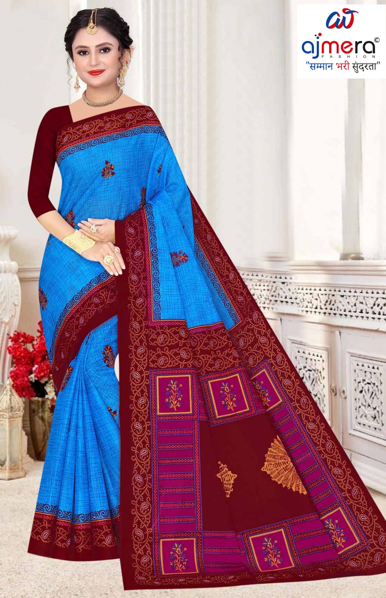 Fancy Cotton Saree with Without Blouse for Premium Ethnic and Traditional Wear | DS-5G