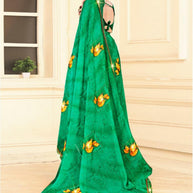 Classic Printed Saree with Blouse Piece for Timeless Traditional Style | PRM-DARK BABY