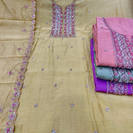 Elegant Mal Chanderi Unstitched Suit | VAA-CATWALK