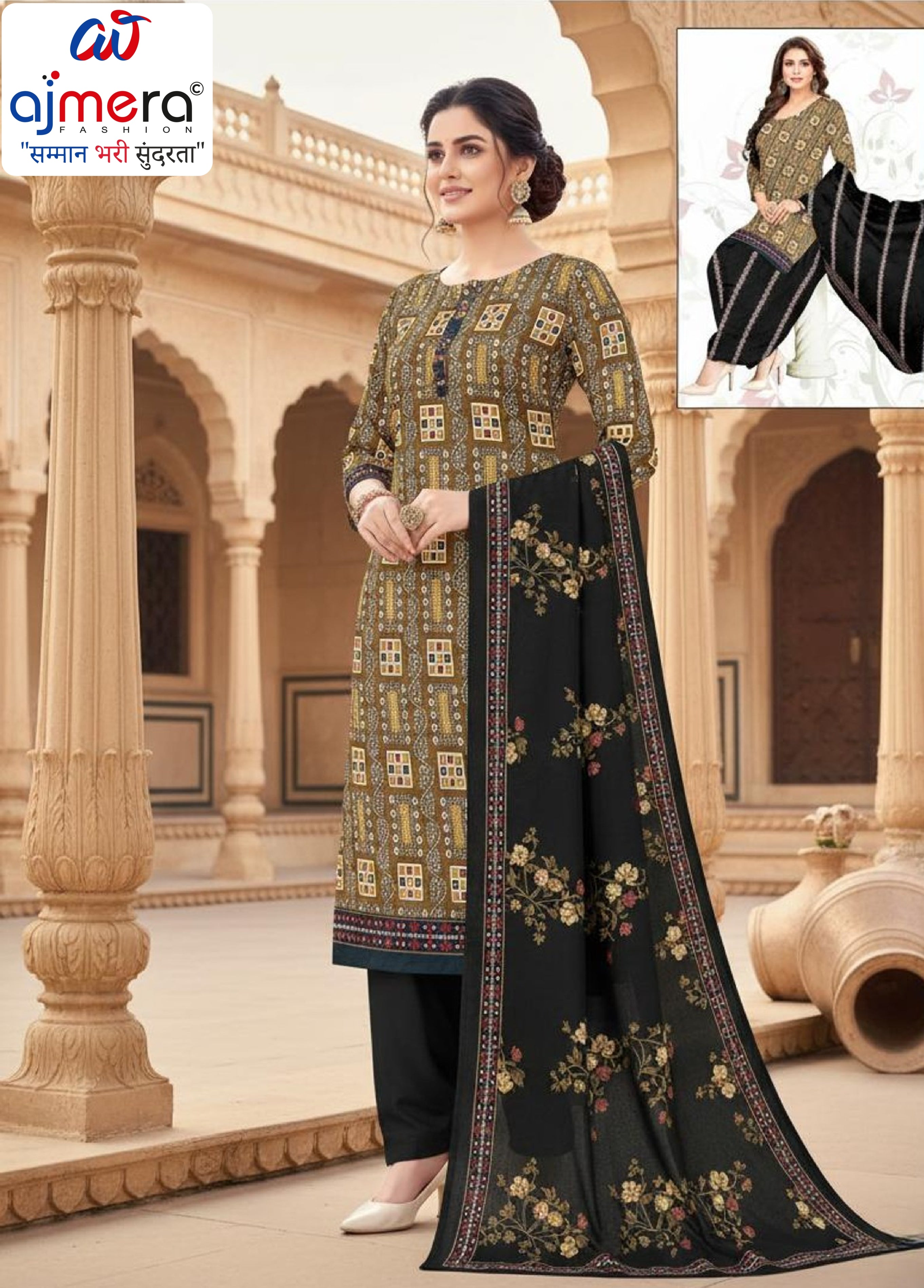 Premium Designer Unstitched Suit Set | DAF-SPECIAL PATIYALA
