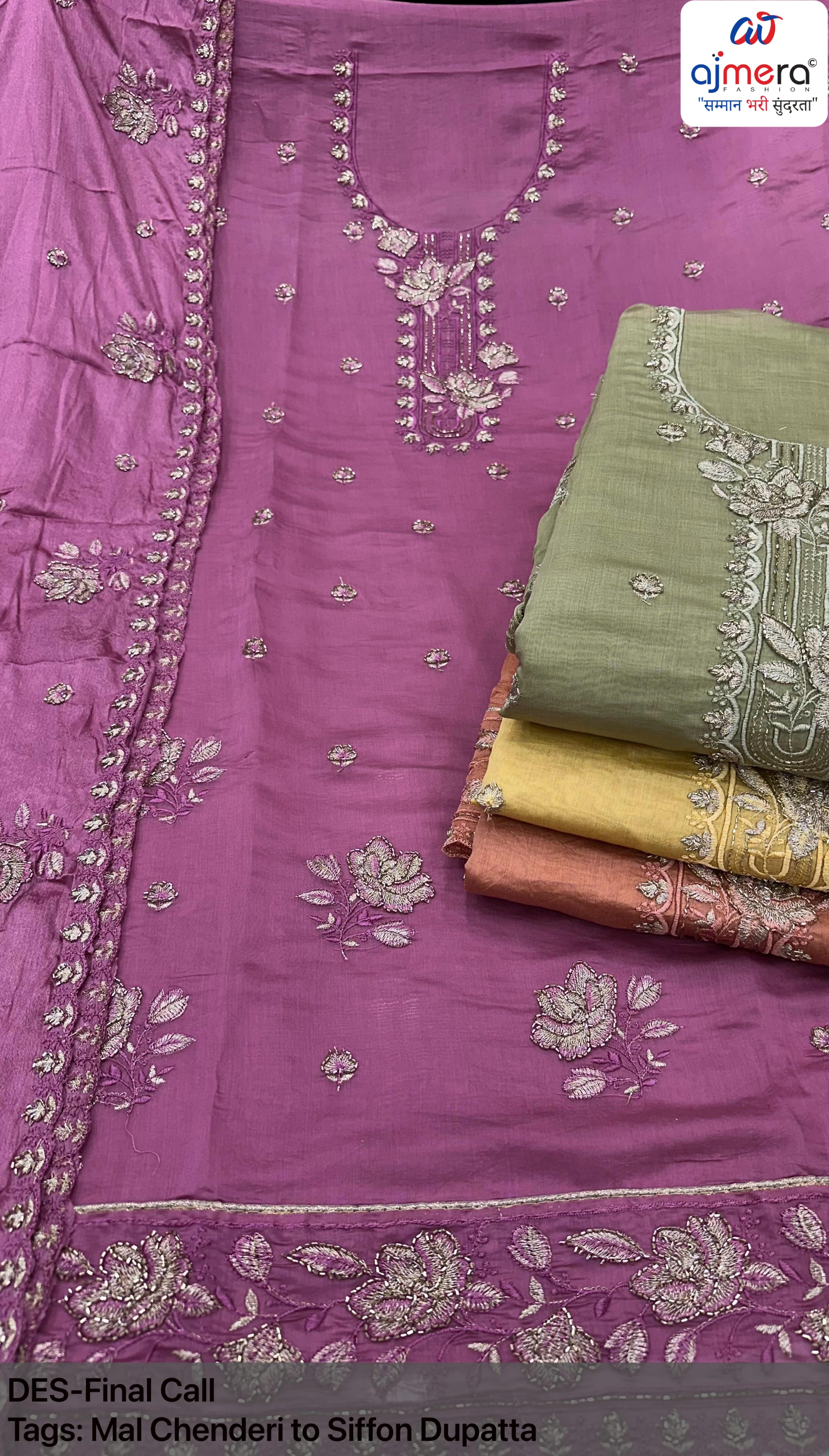 Elegant Mal Chanderi Unstitched Suit Set | VAA-FINAL CALL