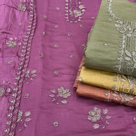 Elegant Mal Chanderi Unstitched Suit Set | VAA-FINAL CALL