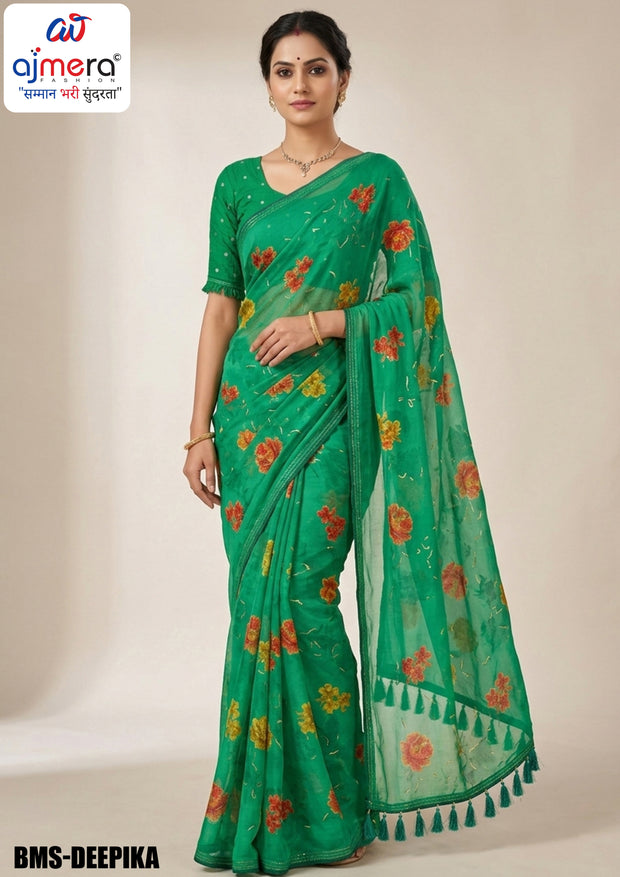 Fancy Print Loose Saree with Blouse for Premium Ethnic and Traditional Wear | BMS-DEEPIKA