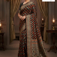 Chic Rapier Silk Matching Saree With Blouse Piece | RKI-1108