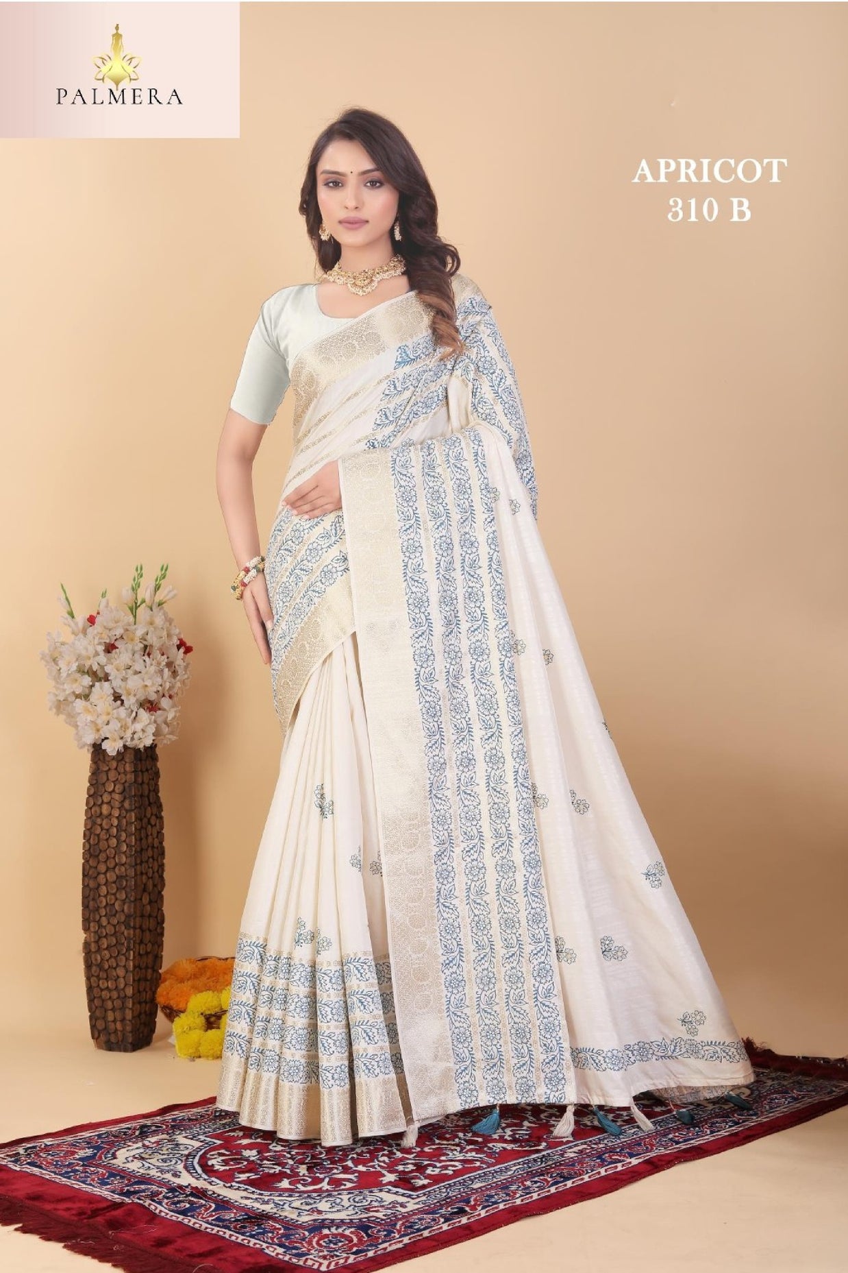 Apricot Linen Saree with Blouse for Premium Ethnic and Designer Wear | ALL-APRICOT-310