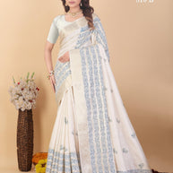 Apricot Linen Saree with Blouse for Premium Ethnic and Designer Wear | ALL-APRICOT-310