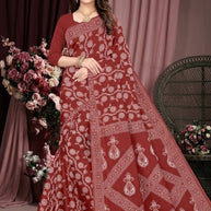 Soft Cotton Saree with Blouse Piece for Premium Ethnic and Traditional Wear | TLS-LUCKNOW COTTON WITH BP