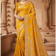 Trendy Rapier Silk Matching Saree With Blouse Piece | MCB-MAHEK