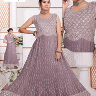Elegant Georgette Designer Party Wear Gown for Women | KRU-1891
