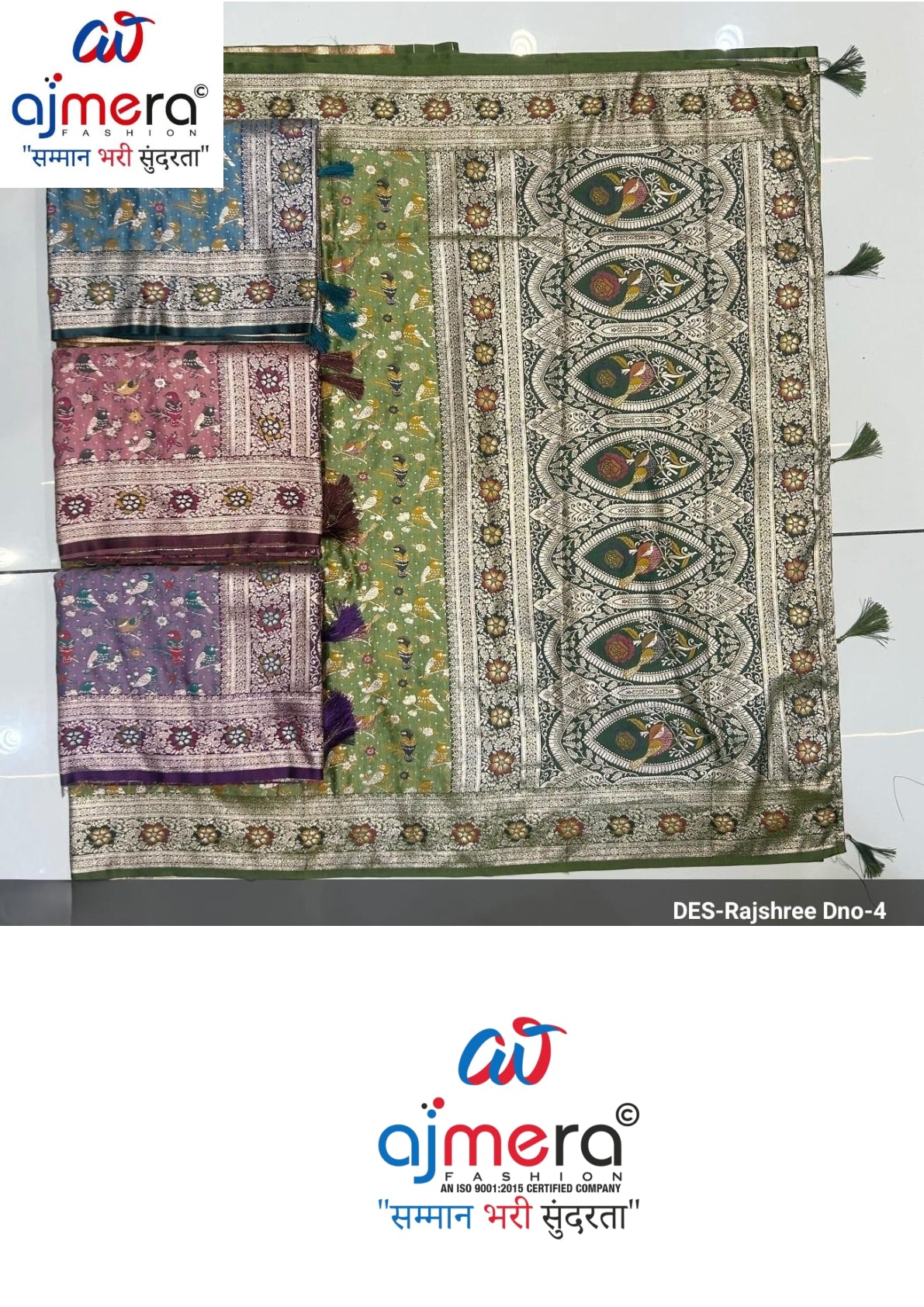 Rich Jacquard Silk Saree with Blouse Piece for Sophisticated Ethnic Style | HLO-RAJSHREE-4