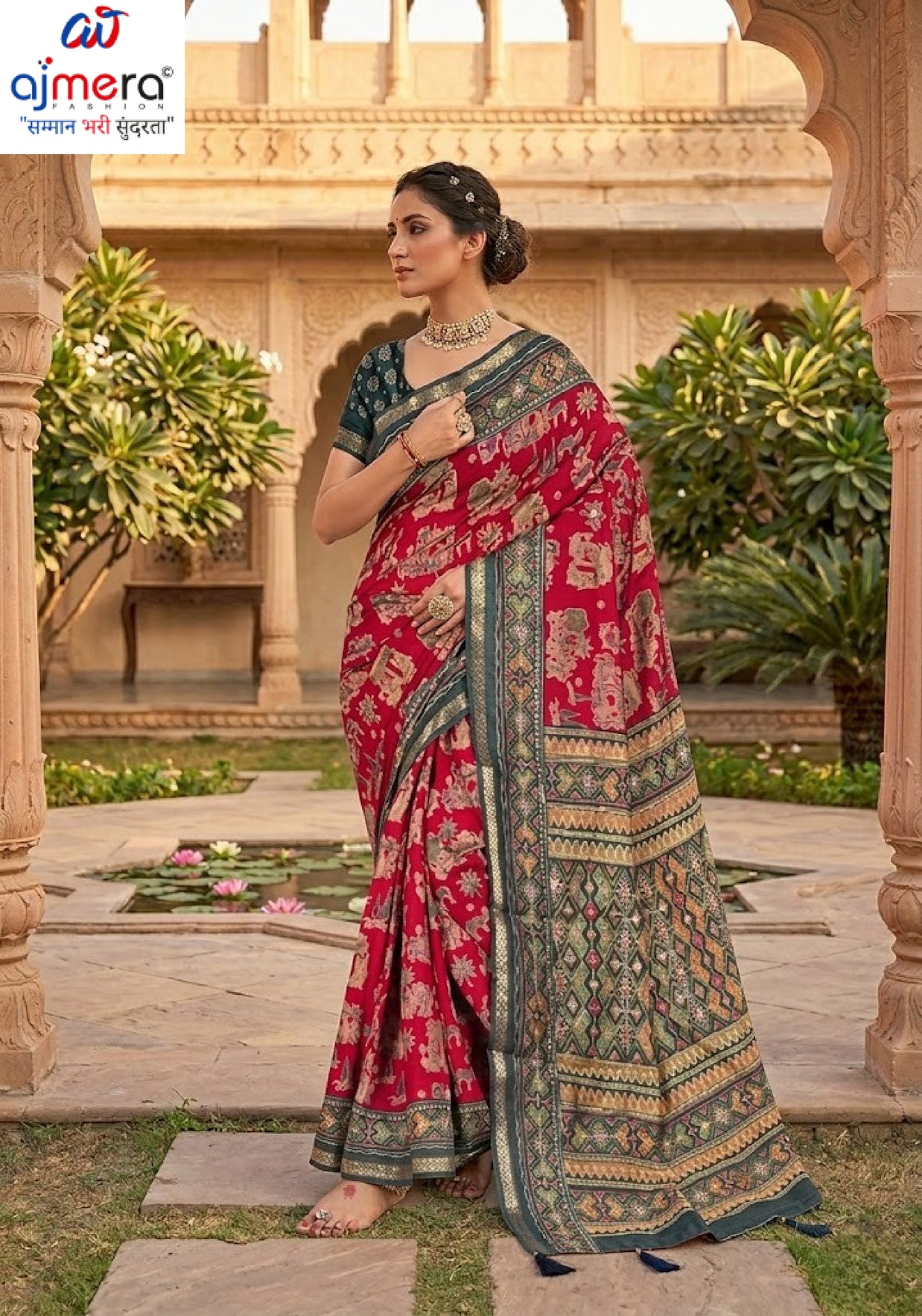 Designer Printed Saree with Blouse Piece for Special Occasions | VER-SHANTI-47833