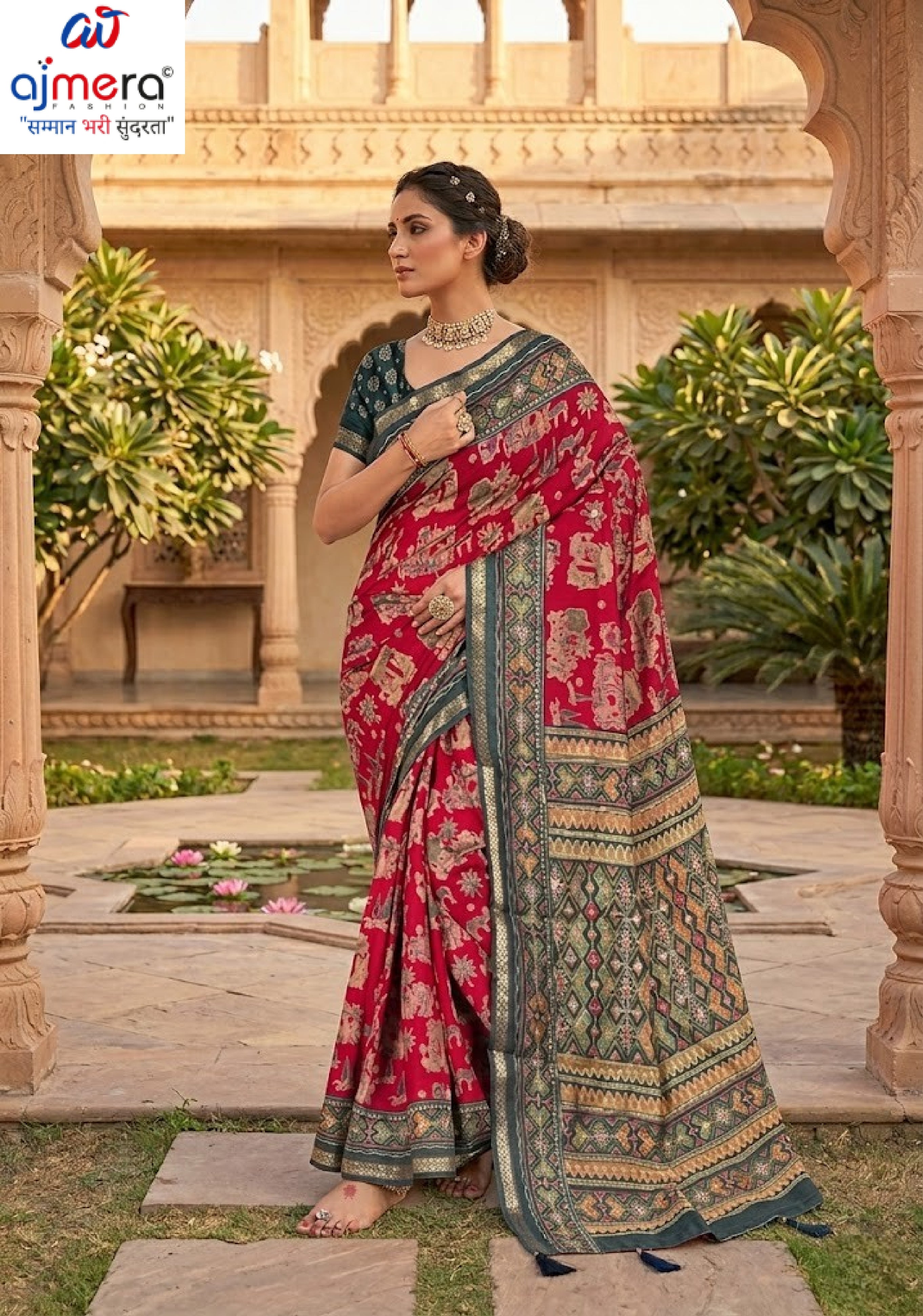 Designer Printed Saree with Blouse Piece for Special Occasions | VER-SHANTI-47833