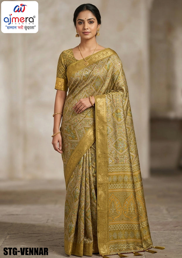 Digital Printed Saree with Blouse Piece for Premium Ethnic and Traditional Wear | STG-VENNAR