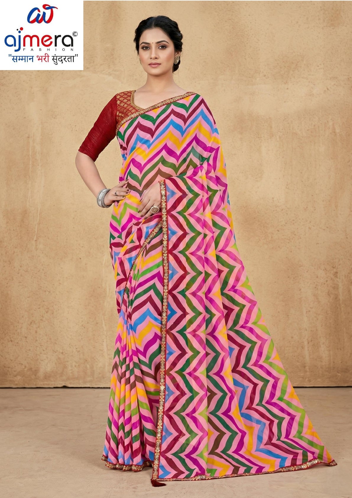 Elegant Printed Saree with Designer Blouse Piece for Festive Wear  | JS-NIKITA-2